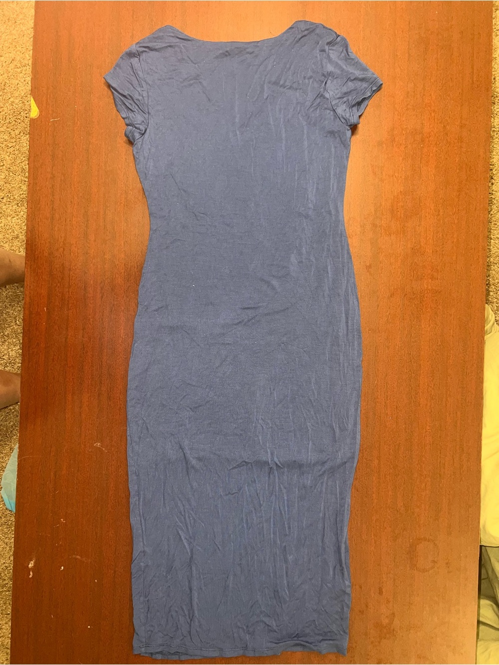 See You Monday V-Neck Short Sleeve Midi Dress in Periwinkle Blue - Picture 4 of 4